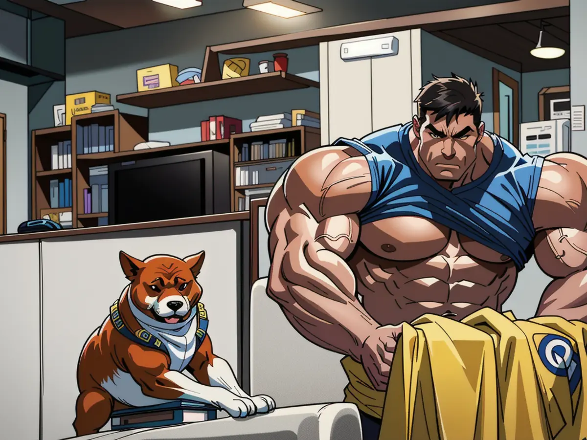 Pet residing near an air cleaner in a comfortable living room environment Canine Companion in a Comfortable Living Room, Depicting a Scene with an Air Purifier
